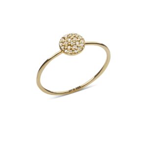 Guld ring med champagne diamanter