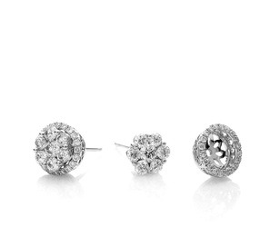 ørestikker 14 kt hvidguld med natural intense pink diamond