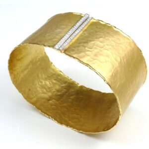 armring guld med to rækker brillanter