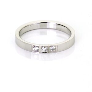 alliance ring (14 karat) med 3 stk 0,04 carat brillanter