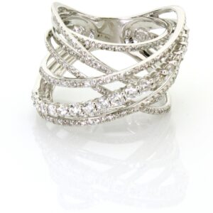 Guldring 14 kt hvidguld med diamanter / brillanter