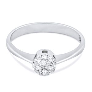 Illusionairy solitaire ring med brillanter.