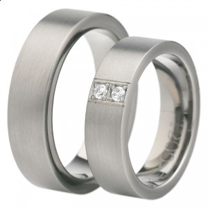 titanium ringe med rosaguld bånd